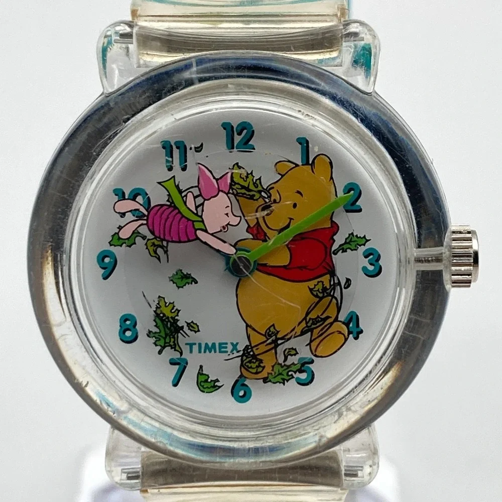Timex Winnie the Pooh Women's Watch 29mm Piglet Clear New Battery 1998 90s 7.5